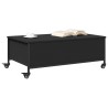 Table basse avec roulettes noir 91x55x34 cm bois d'ingénierie 