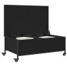 Table basse avec roulettes noir 91x55x34 cm bois d'ingénierie 
