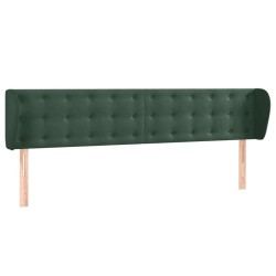 Tête de lit avec oreilles Vert foncé 203x23x78/88 cm Velours 