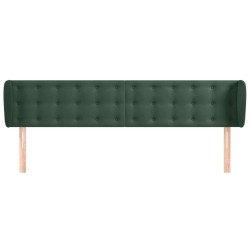 Tête de lit avec oreilles Vert foncé 203x23x78/88 cm Velours 