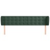Tête de lit avec oreilles Vert foncé 203x23x78/88 cm Velours 