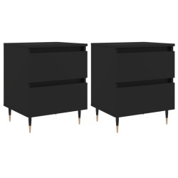 Tables de chevet 2 pcs noir 40x35x50 cm bois d’ingénierie 