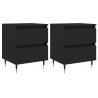 Tables de chevet 2 pcs noir 40x35x50 cm bois d’ingénierie 