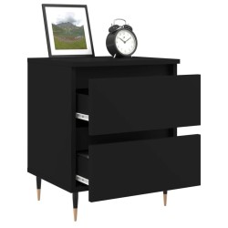 Tables de chevet 2 pcs noir 40x35x50 cm bois d’ingénierie 