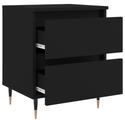 Tables de chevet 2 pcs noir 40x35x50 cm bois d’ingénierie 