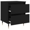 Tables de chevet 2 pcs noir 40x35x50 cm bois d’ingénierie 