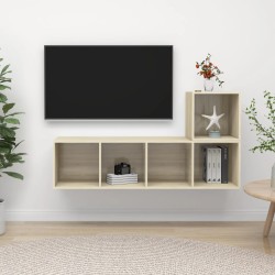 Ensemble de meubles TV 2 pcs Chêne sonoma Bois d'ingénierie 