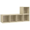 Ensemble de meubles TV 2 pcs Chêne sonoma Bois d'ingénierie 
