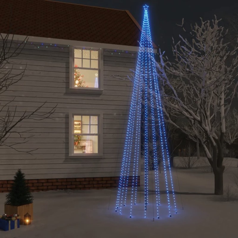 Sapin de Noël avec piquet 1134 LED Bleues 800 cm 