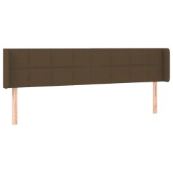 Tête de lit à LED Marron foncé 183x16x78/88 cm Tissu 