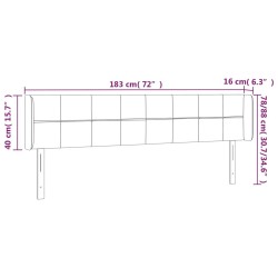 Tête de lit à LED Marron foncé 183x16x78/88 cm Tissu 
