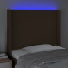 Tête de lit à LED Marron foncé 83x16x118/128 cm Tissu 