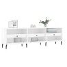 Meuble TV blanc brillant 150x30x44,5 cm bois d'ingénierie 