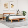 Cadre de lit sans matelas cire marron 120x200cm bois pin massif 