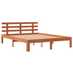 Cadre de lit sans matelas cire marron 120x200cm bois pin massif 