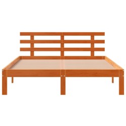 Cadre de lit sans matelas cire marron 120x200cm bois pin massif 