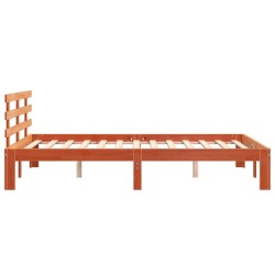 Cadre de lit sans matelas cire marron 120x200cm bois pin massif 