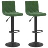 Tabourets de bar lot de 2 vert foncé velours 