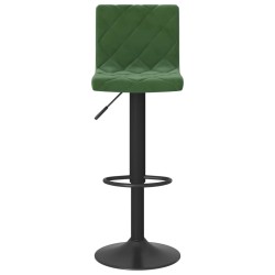 Tabourets de bar lot de 2 vert foncé velours 