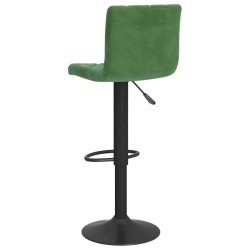 Tabourets de bar lot de 2 vert foncé velours 