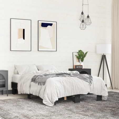 Cadre de lit sans matelas noir 140x190 cm 