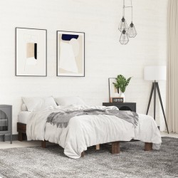 Cadre de lit sans matelas chêne marron 140x190 cm 