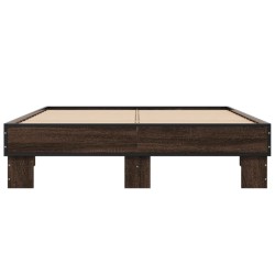 Cadre de lit sans matelas chêne marron 140x190 cm 