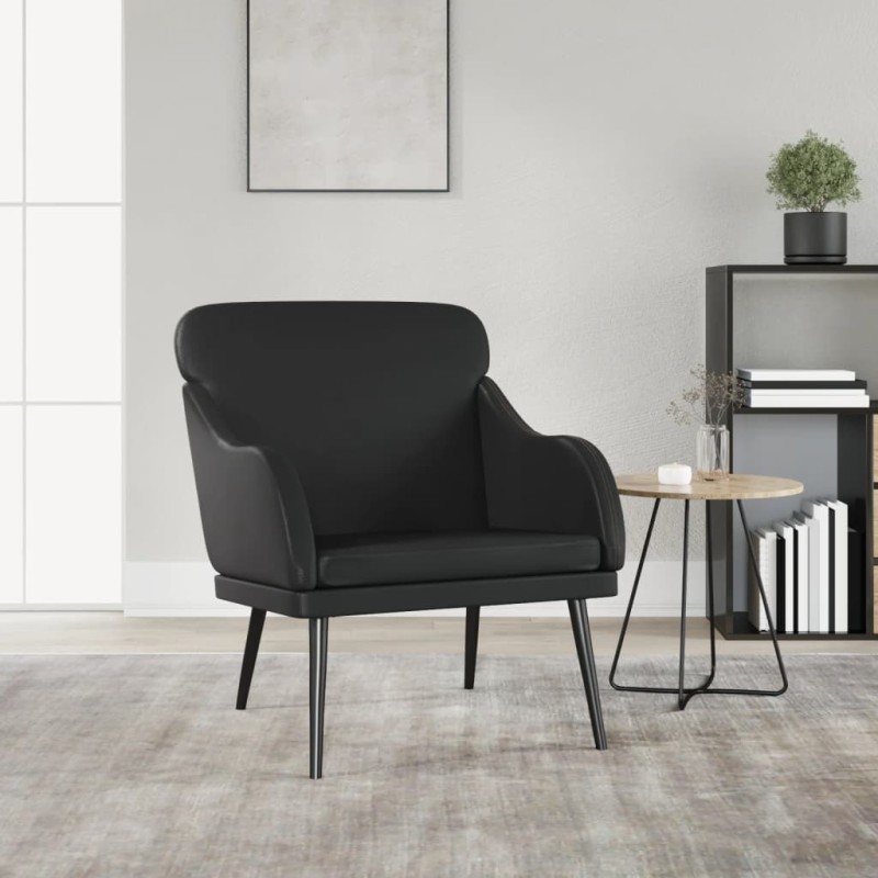 Fauteuil Noir 63x76x80 cm Similicuir 