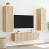 Meubles TV muraux lumières LED 2 pcs chêne sonoma 60x35x31 cm 