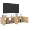 Meubles TV muraux lumières LED 2 pcs chêne sonoma 60x35x31 cm 