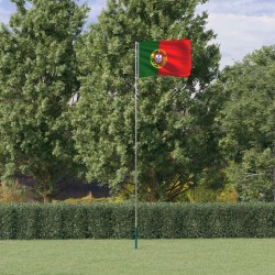 Drapeau du Portugal et mât 5,55 m Aluminium 