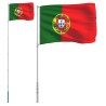 Drapeau du Portugal et mât 5,55 m Aluminium 