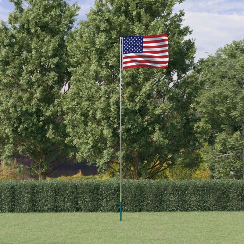 Drapeau des États-Unis et mât 5,55 m Aluminium 
