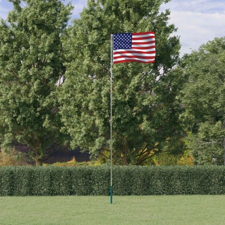 Drapeau des États-Unis et mât 5,55 m Aluminium 