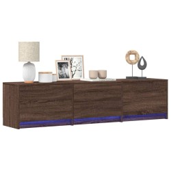 Meuble TV avec LED chêne marron 165x34x40 cm bois d'ingénierie 