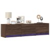 Meuble TV avec LED chêne marron 165x34x40 cm bois d'ingénierie 