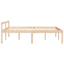 Lit pour personne âgée 120x190 cm petit double bois massif pin 