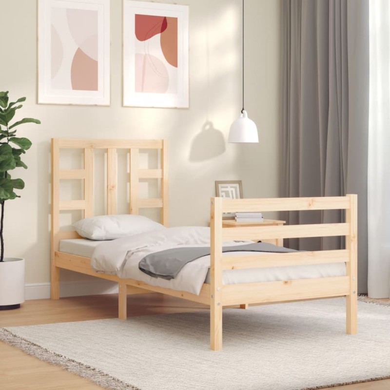 Cadre de lit sans matelas bois de pin massif 