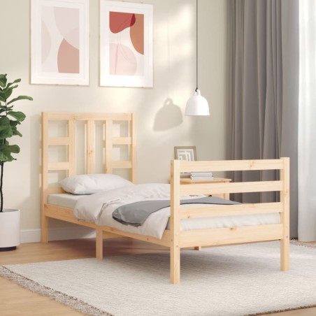 Cadre de lit sans matelas bois de pin massif 