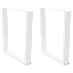 Pieds de table à manger en forme de V, 2 pièces, blanc, 80 x (72-73,3) cm, acier 