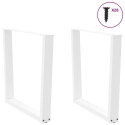 Pieds de table à manger en forme de V, 2 pièces, blanc, 80 x (72-73,3) cm, acier 