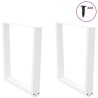 Pieds de table à manger en forme de V, 2 pièces, blanc, 80 x (72-73,3) cm, acier 