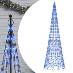 Sapin de Noël à LED sur mât de drapeau 1534 LED bleu 500 cm 