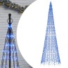 Sapin de Noël à LED sur mât de drapeau 1534 LED bleu 500 cm 
