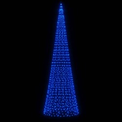 Sapin de Noël à LED sur mât de drapeau 1534 LED bleu 500 cm 