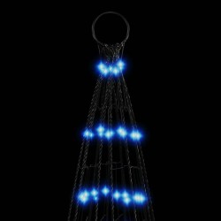 Sapin de Noël à LED sur mât de drapeau 1534 LED bleu 500 cm 
