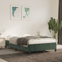 Cadre de lit sans matelas vert foncé 120x190 cm velours 