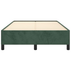 Cadre de lit sans matelas vert foncé 120x190 cm velours 