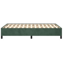 Cadre de lit sans matelas vert foncé 120x190 cm velours 
