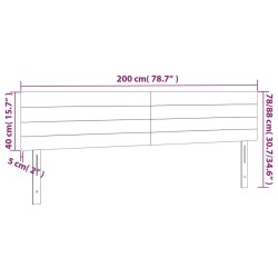 Tête de lit à LED Crème 200x5x78/88 cm Tissu 